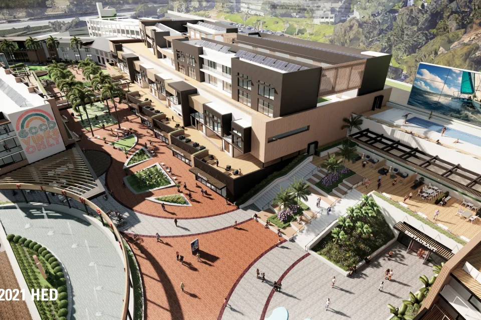 Rendering of lifestyle center mixed-use complex